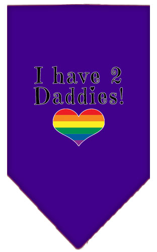 I Have 2 Daddies Screen Print Bandana Purple Small